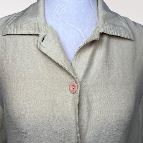 Vintage Stillo Collection Linen Rayon Button Up Shirt Made In USA Small - Picture 2 of 9
